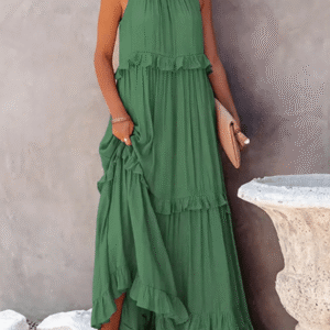 Elegant Ruffled Long Dress