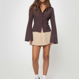 ✦ Elise Flared Pinstripe Blouse