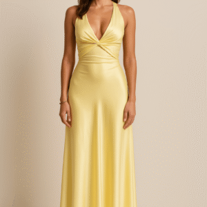 Satin Halter Maxi Gown