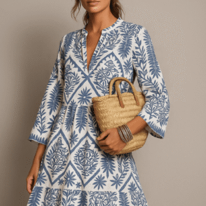 V-Neck Boho Midi Dress