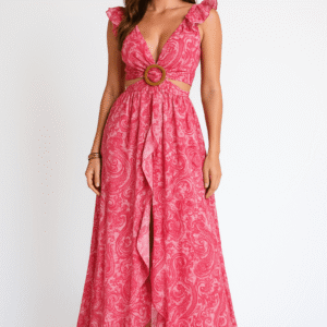 Floral V-Neck Summer Maxi Dress