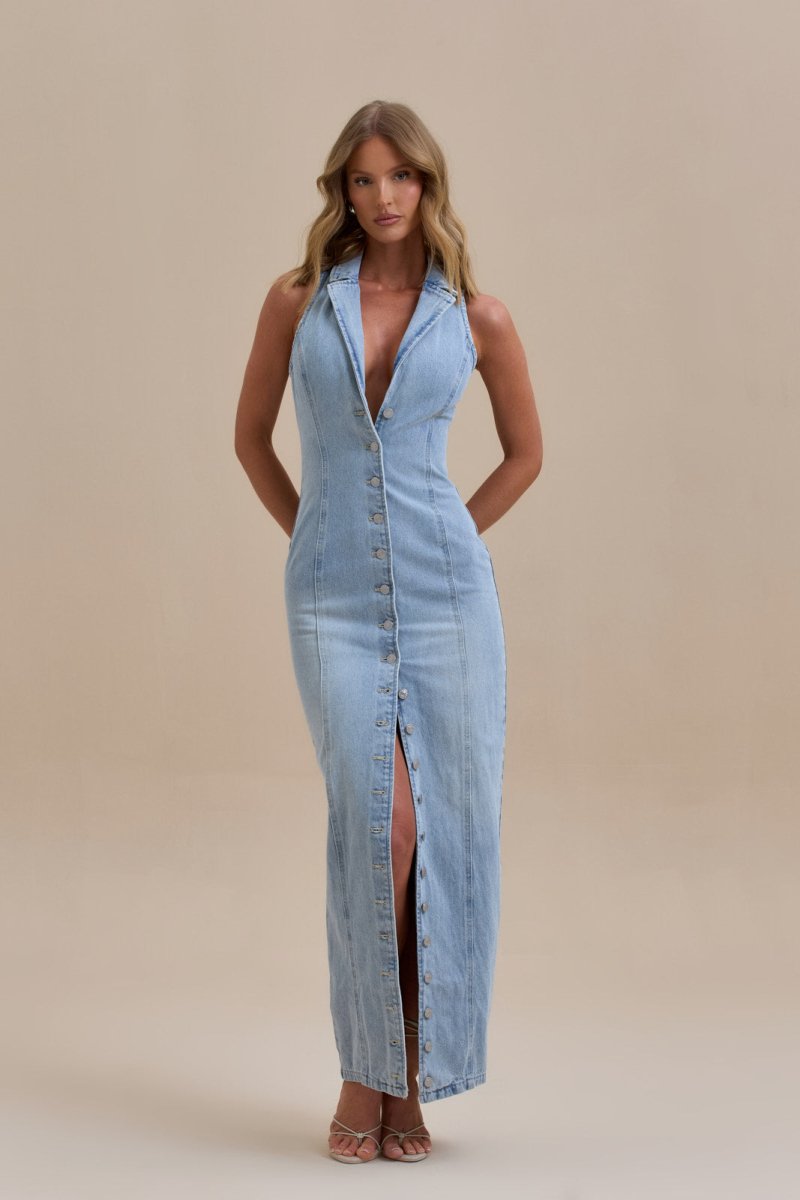 ✦ Dakota Button-Down Denim Maxi Dress - Image 6