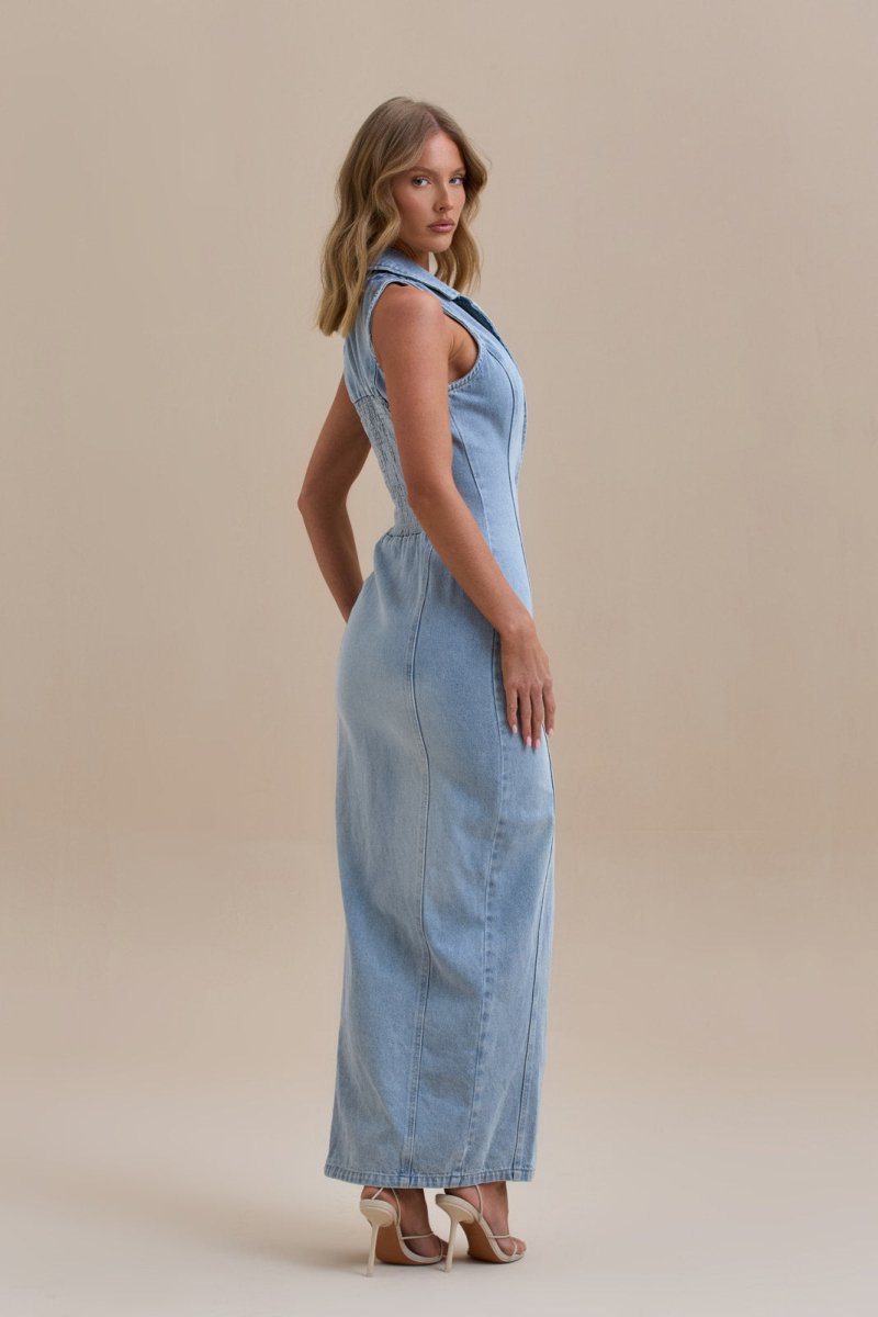 ✦ Dakota Button-Down Denim Maxi Dress - Image 13