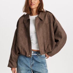 ✦ Valeria Suede Bomber Jacket