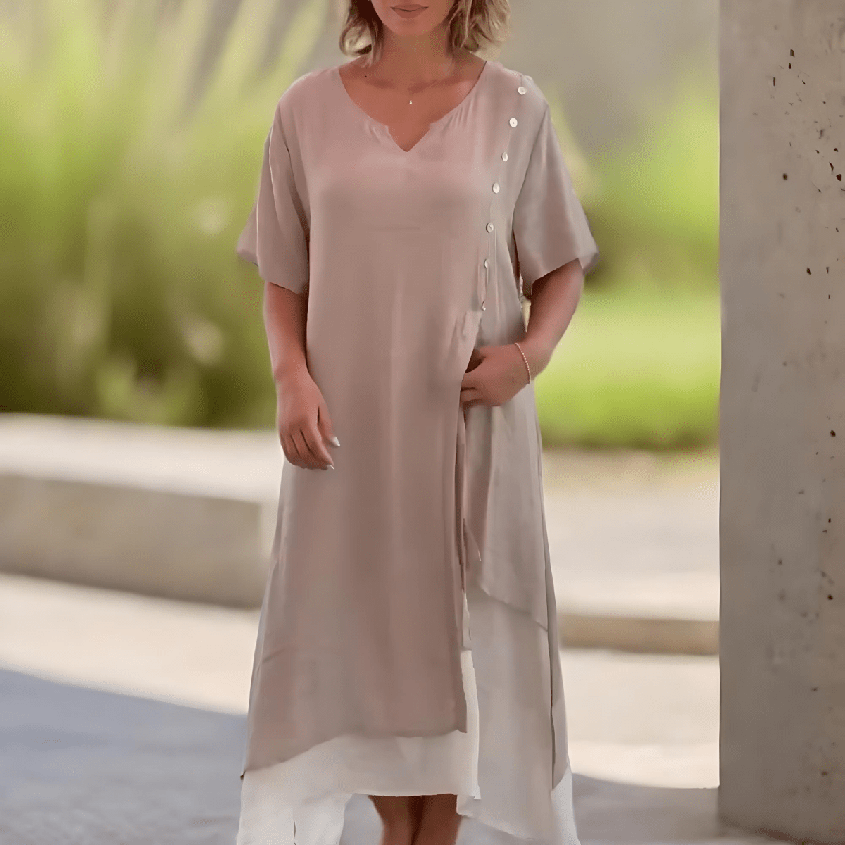 Rosalie | Classic Solid Colour Maxi Dress - Image 2