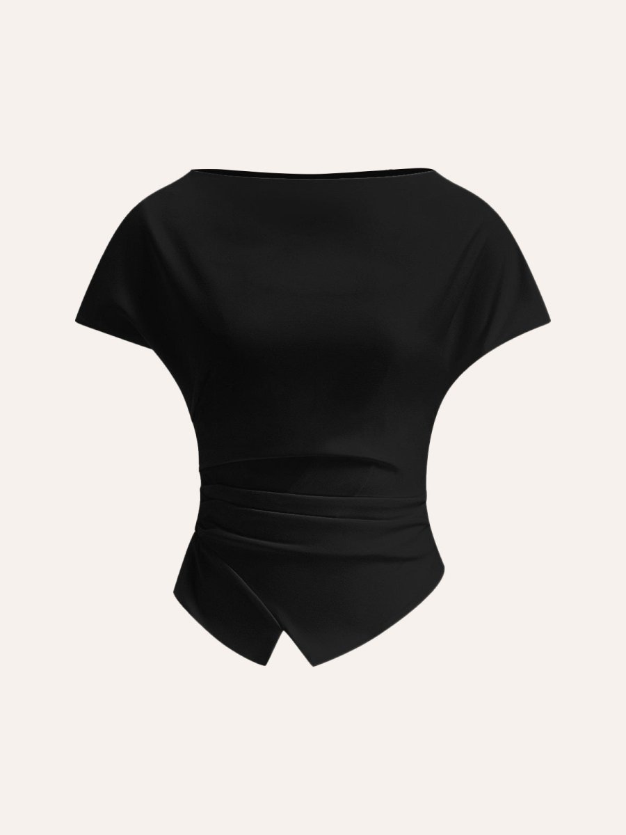 Asymmetric Hem Ruched T-Shirt - Image 10