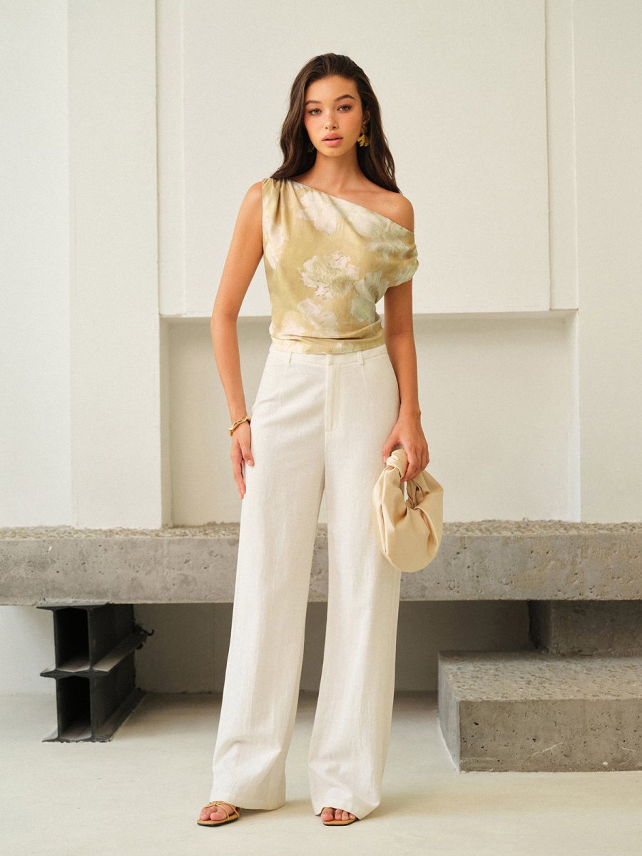 One-Shoulder Floral-Patterned Top - Image 2