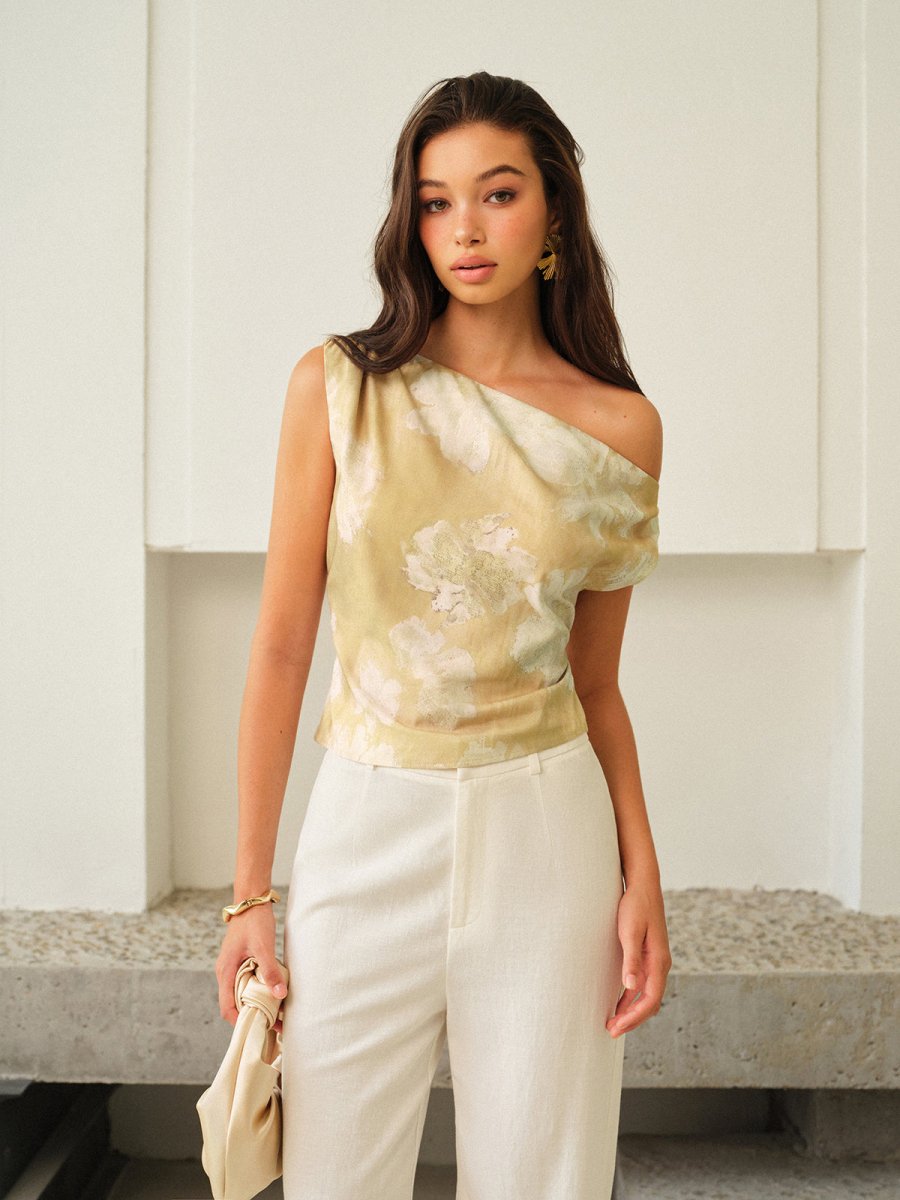 One-Shoulder Floral-Patterned Top - Image 4