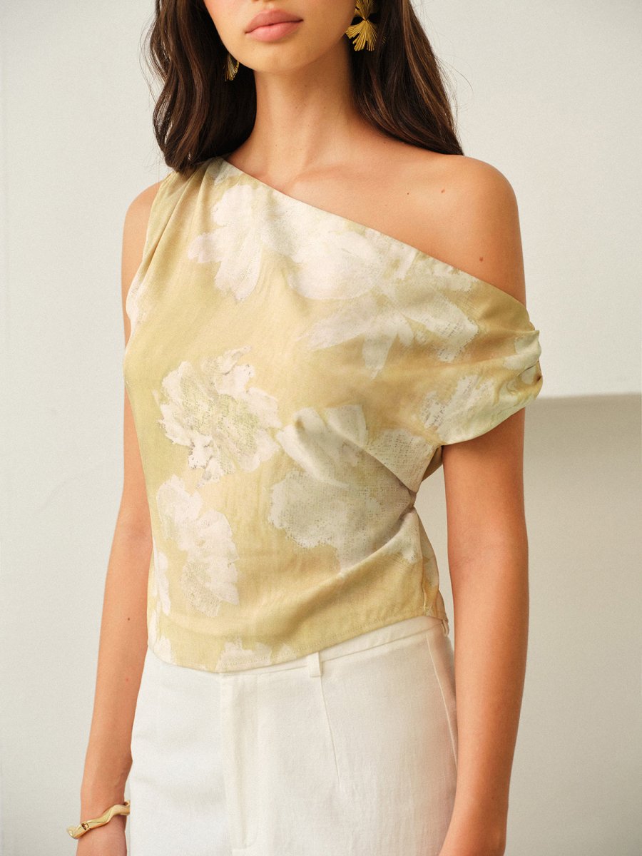 One-Shoulder Floral-Patterned Top - Image 5