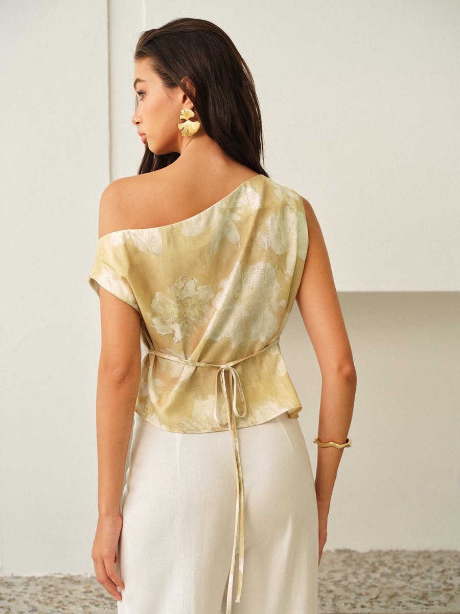 One-Shoulder Floral-Patterned Top - Image 3