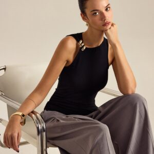 Metal Decor Sleeveless Top