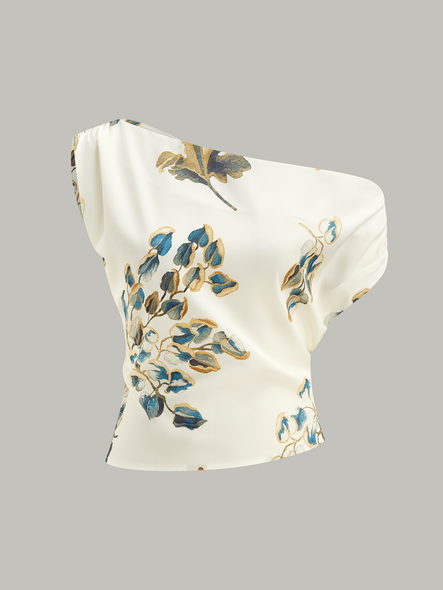 One-Shoulder Floral-Patterned Top - Image 7