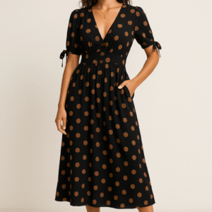 Polka Dot V-Neck Dress