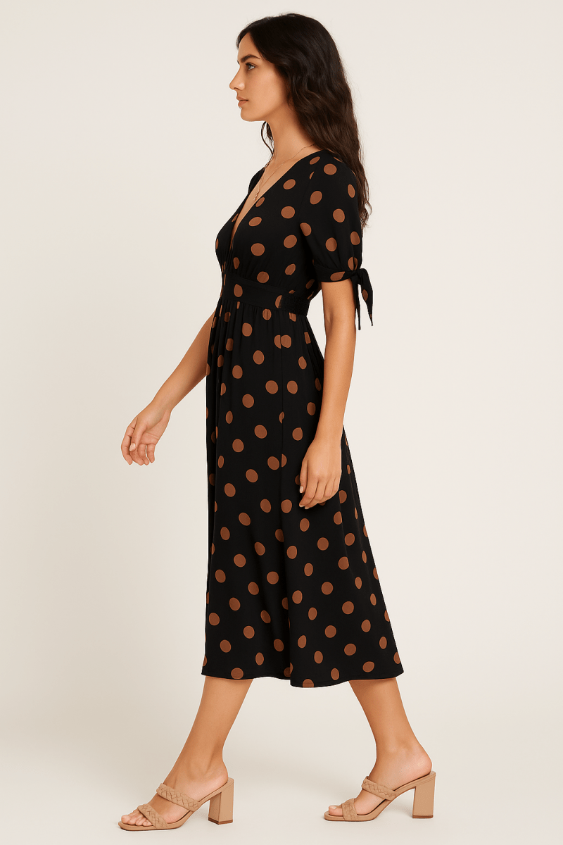 Polka Dot V-Neck Dress - Image 2