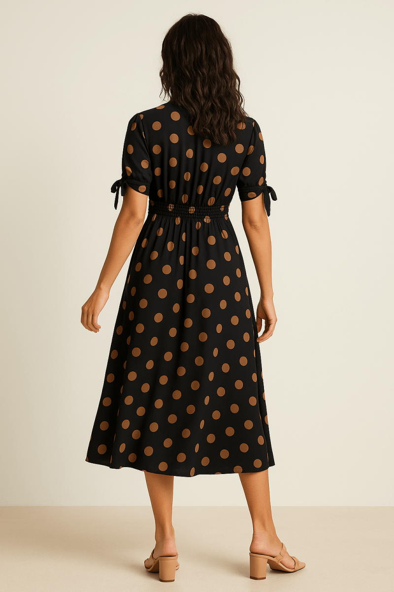 Polka Dot V-Neck Dress - Image 3