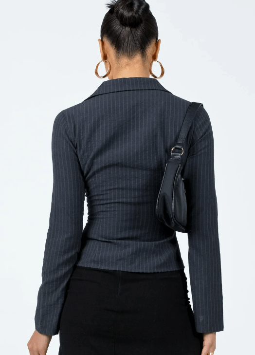 ✦ Elise Flared Pinstripe Blouse - Image 5