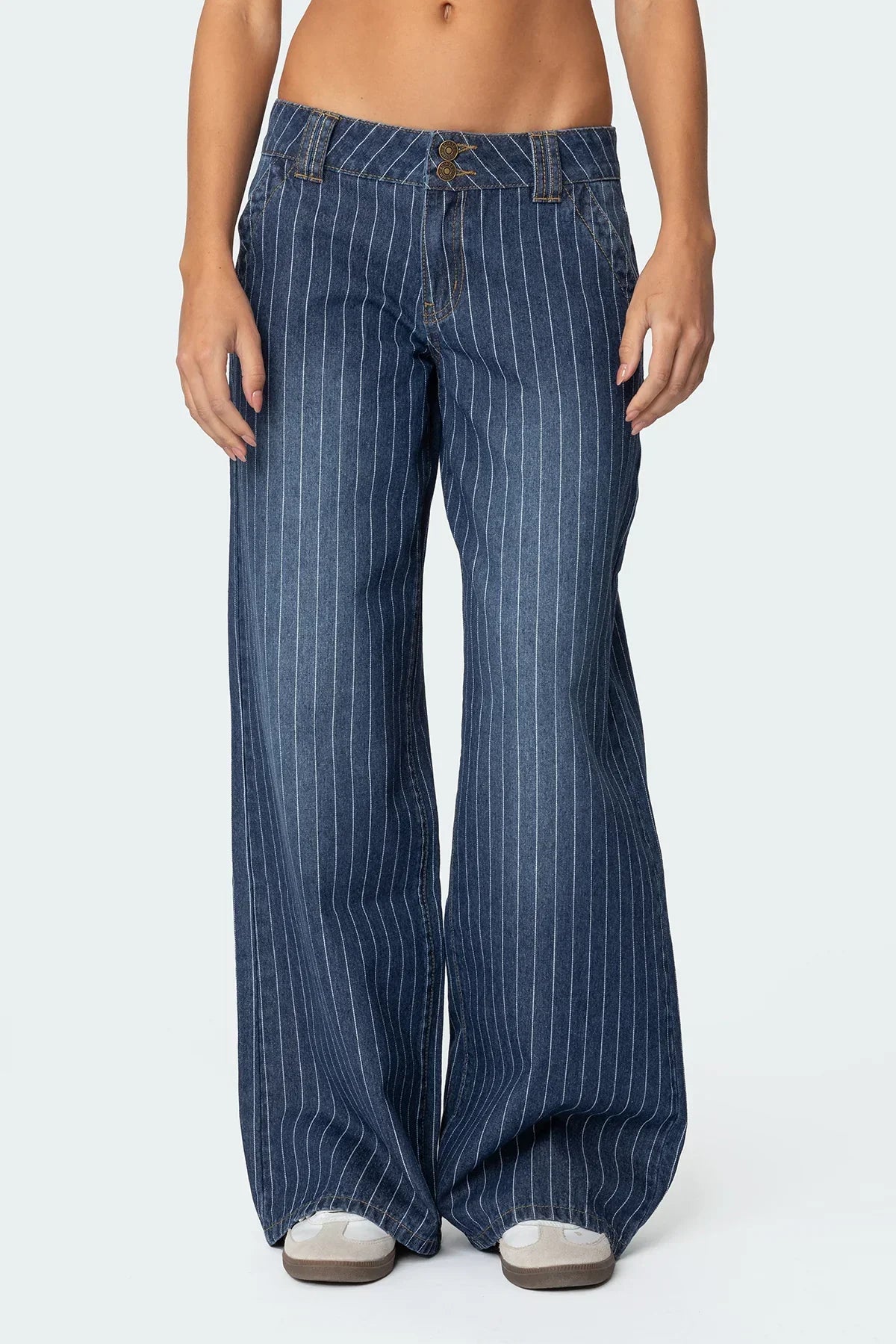 ✦ Liora Pinstripe Low-Rise Jeans - Image 5