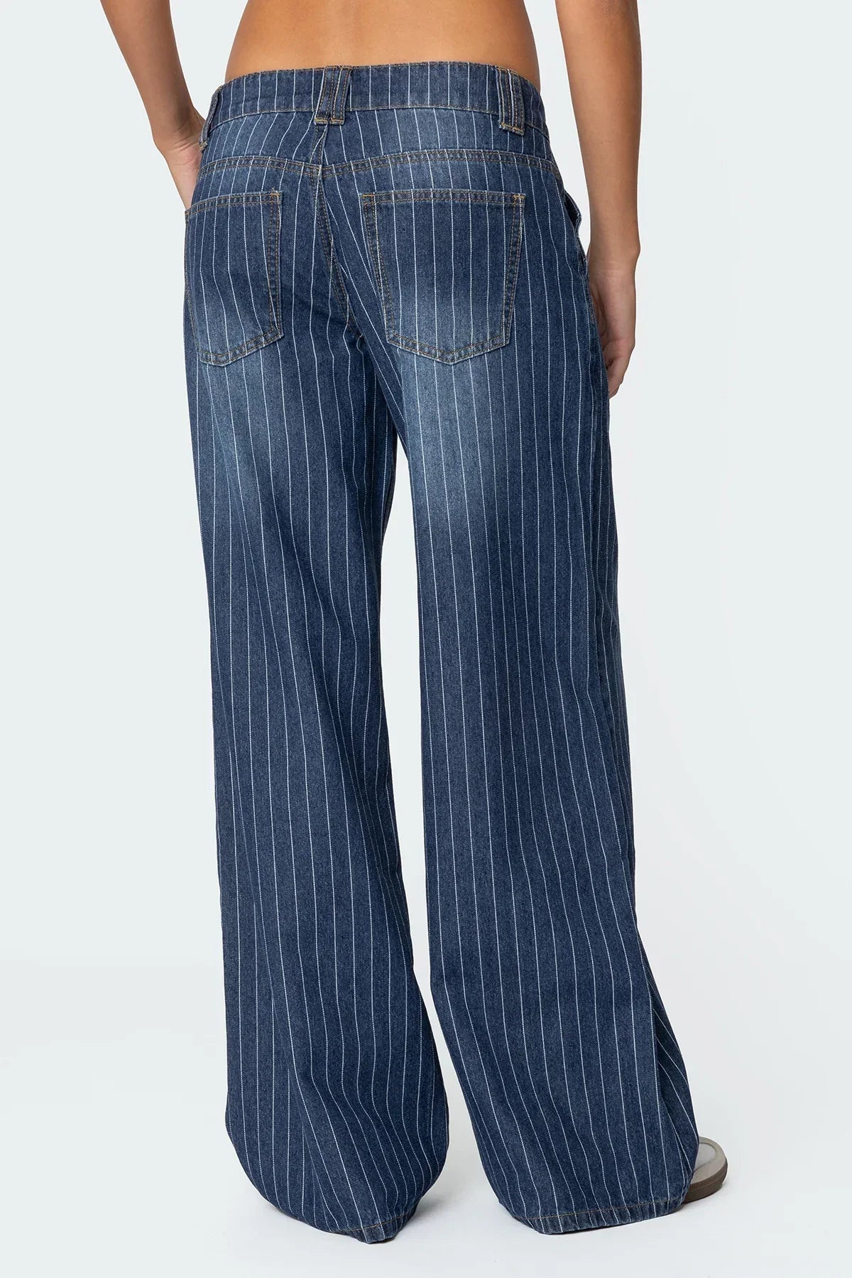 ✦ Liora Pinstripe Low-Rise Jeans - Image 3