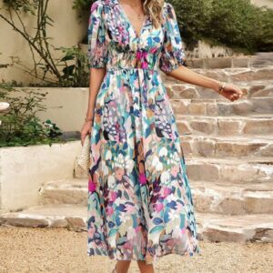 Ruby - Flattering Floral Midi Dress