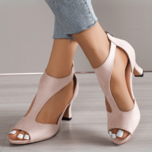 Elegant Leather T-Strap Heels