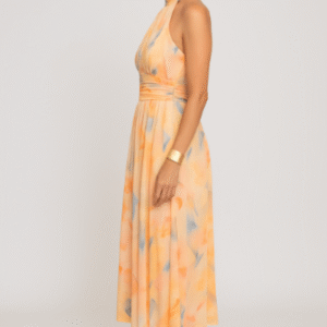 Evie™ - Elegant fitted watercolour print dress