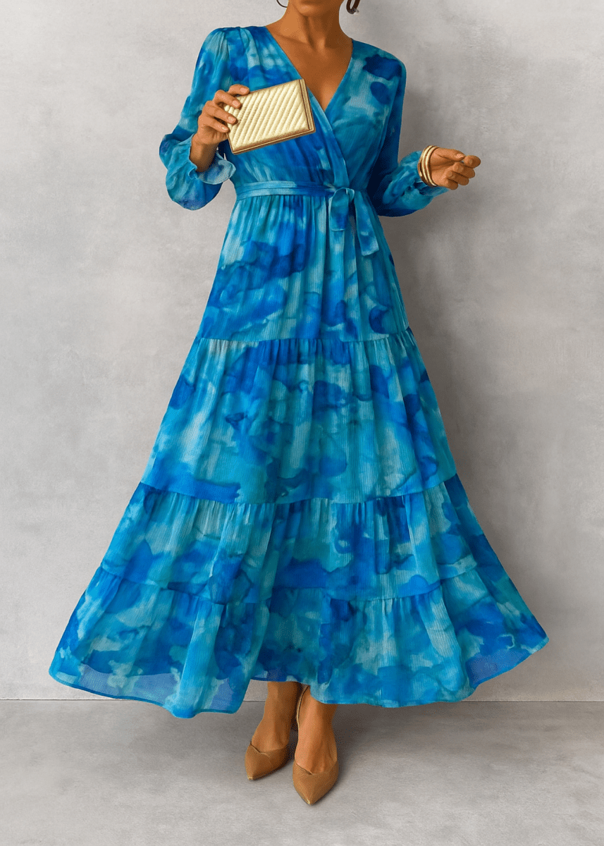 Rosalie Watercolour Wrap Dres - Image 4