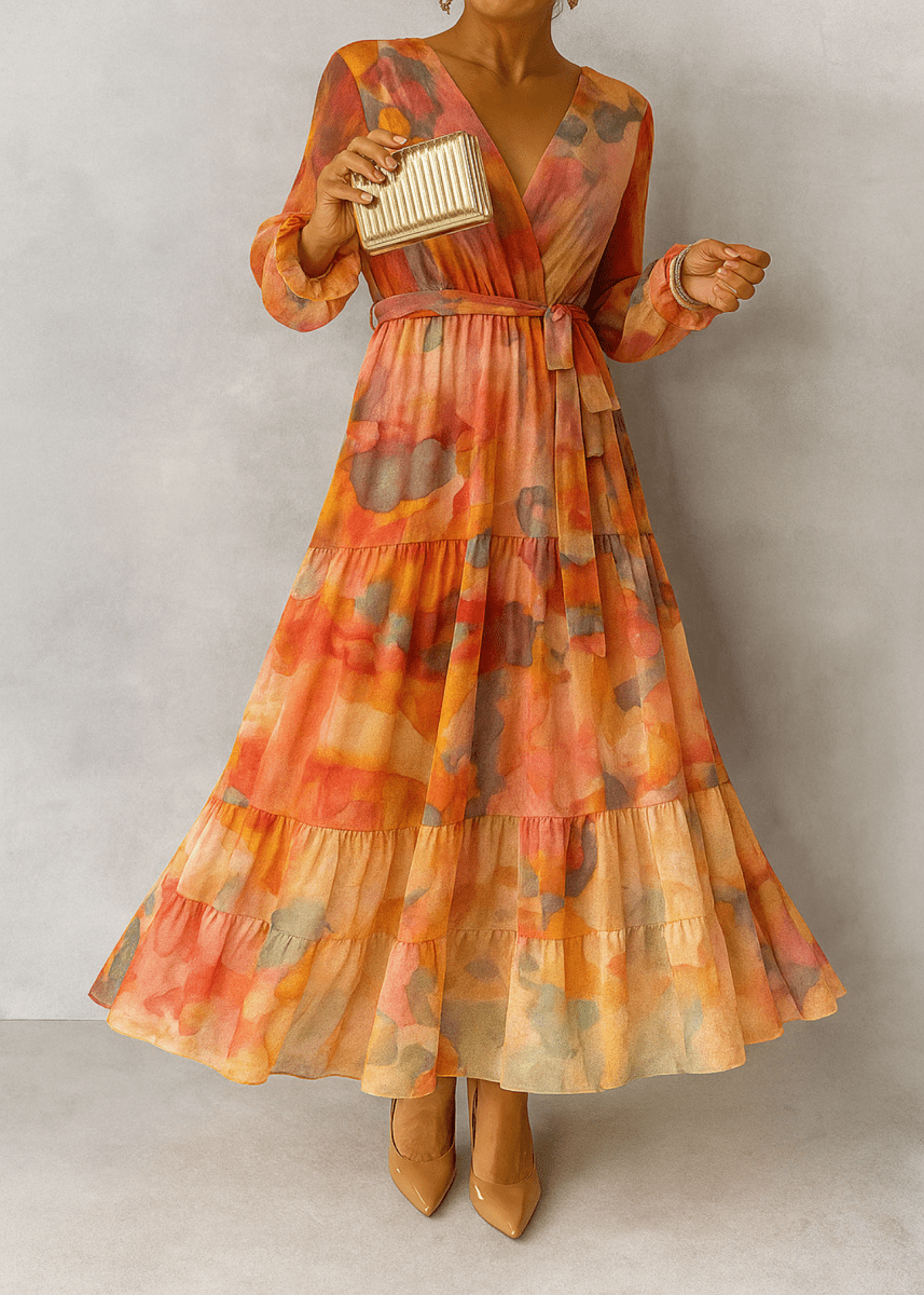 Rosalie Watercolour Wrap Dres - Image 5