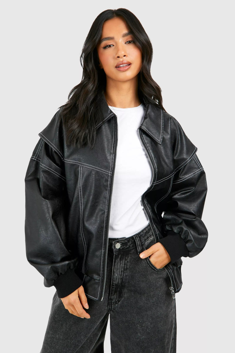 Julia™ Leather Bomber Jacket