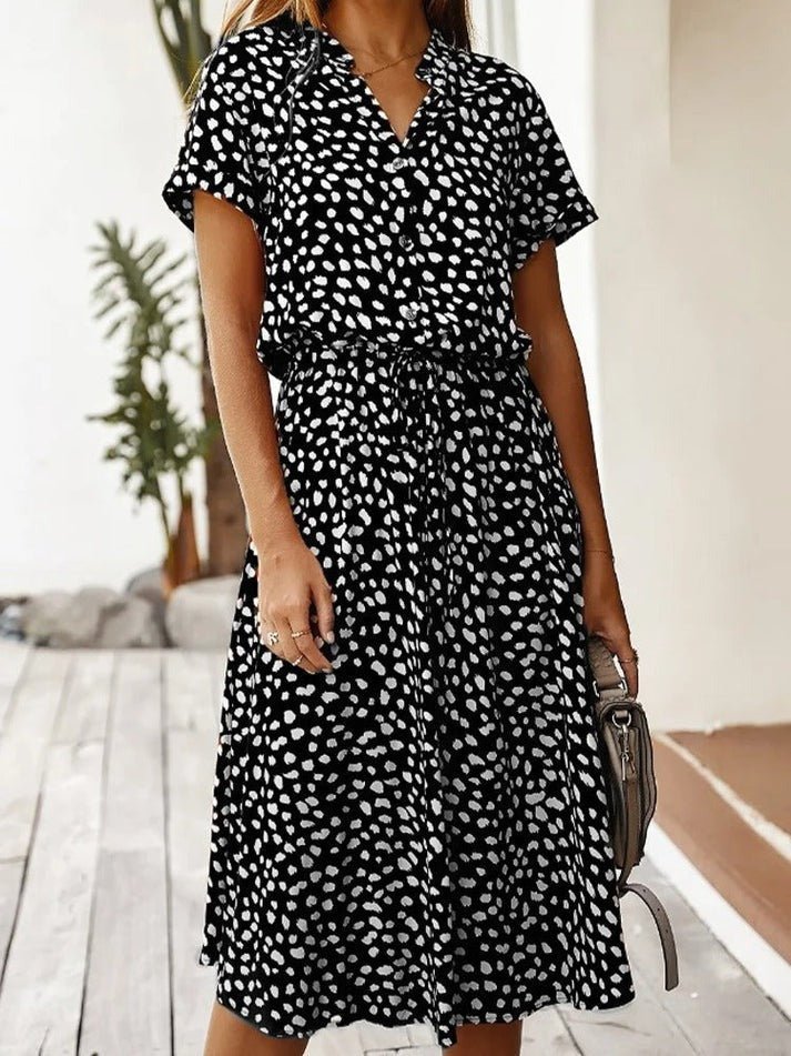 Amber - Printed V-Neck Dress - Image 13