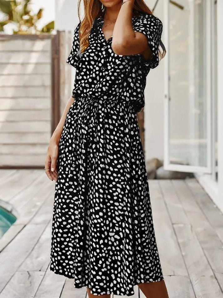 Amber - Printed V-Neck Dress - Image 6